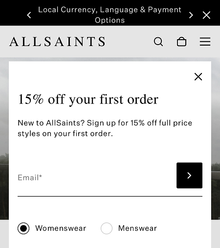 Κωδικοί έκπτωσης ALLSAINTS