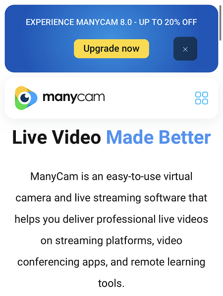 ManyCam رموز الخصم