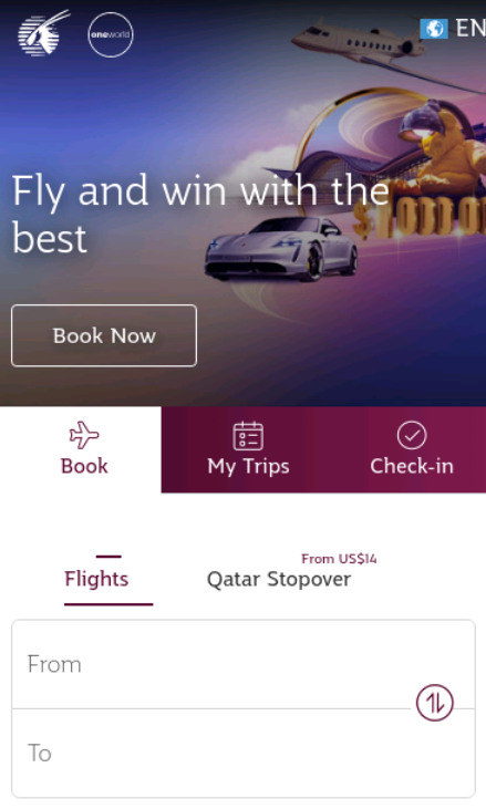 קוד קידום מכירות של Qatar Airways