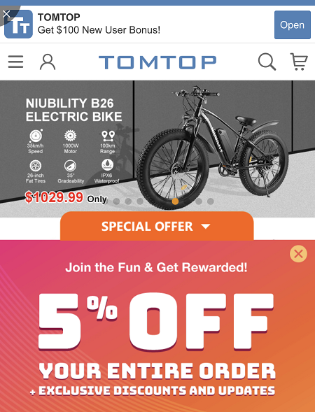 TomTop 折扣码